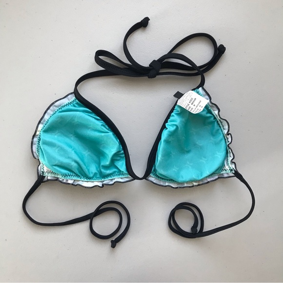 Hurley // NWOT Women’s Multi-color Ruffle Trim Triangle Bikini Top - Picture 2 of 2